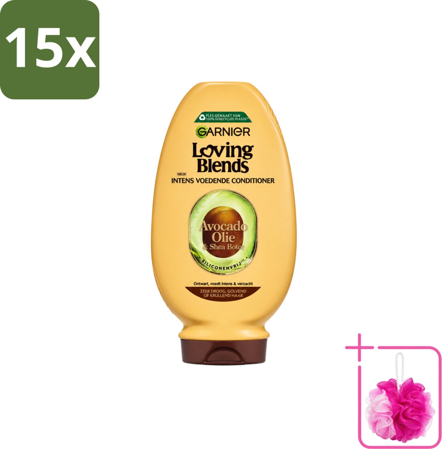 15 x Garnier - Loving Blends - Conditioner - Avocado Olie & Shea Boter - Zeer Droog of Pluizig Haar - 250 ml - Bulkverpakking - Avocado Olie - Douchemop - Shea Boter