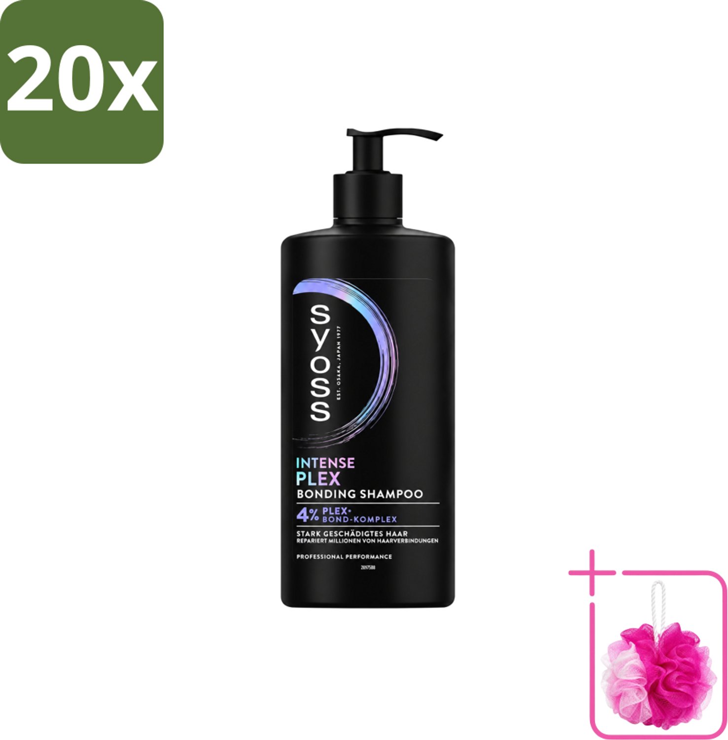 20 x Syoss – Shampoo – Intense Plex – 440 ml - Bulkverpakking - Haarherstel - Douchemop - Haarversterking