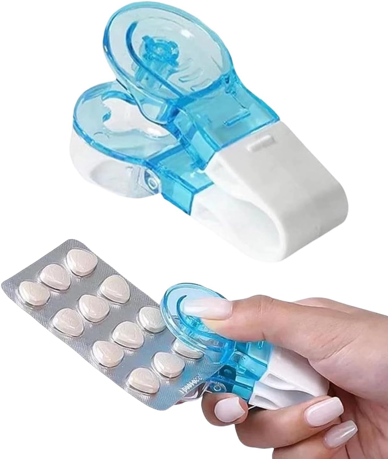 1 stuk tabletsnijder en ejector – medicijnscheider, nauwkeurige dosering, veelzijdig en draagbaar