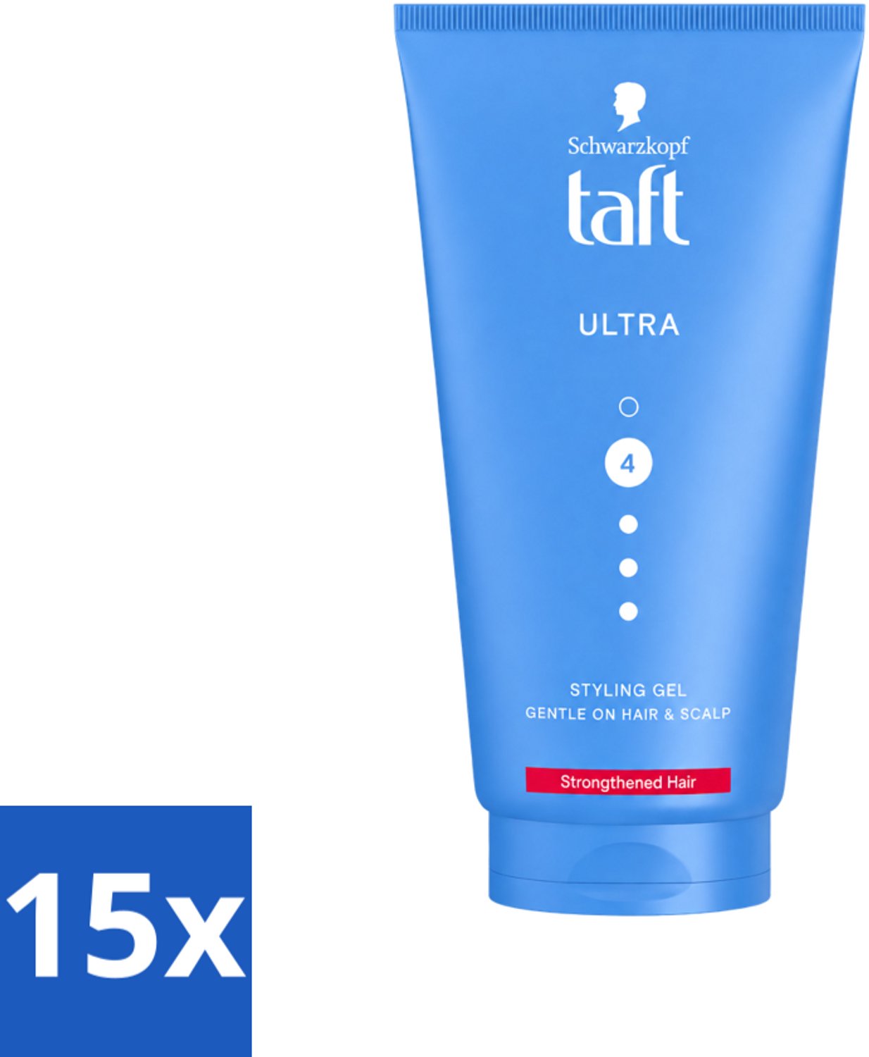 15 x Taft - Ultra 4 - Styling Gel - Stevige fixatie - 150 ml - Voordeelverpakking - 15 stuks