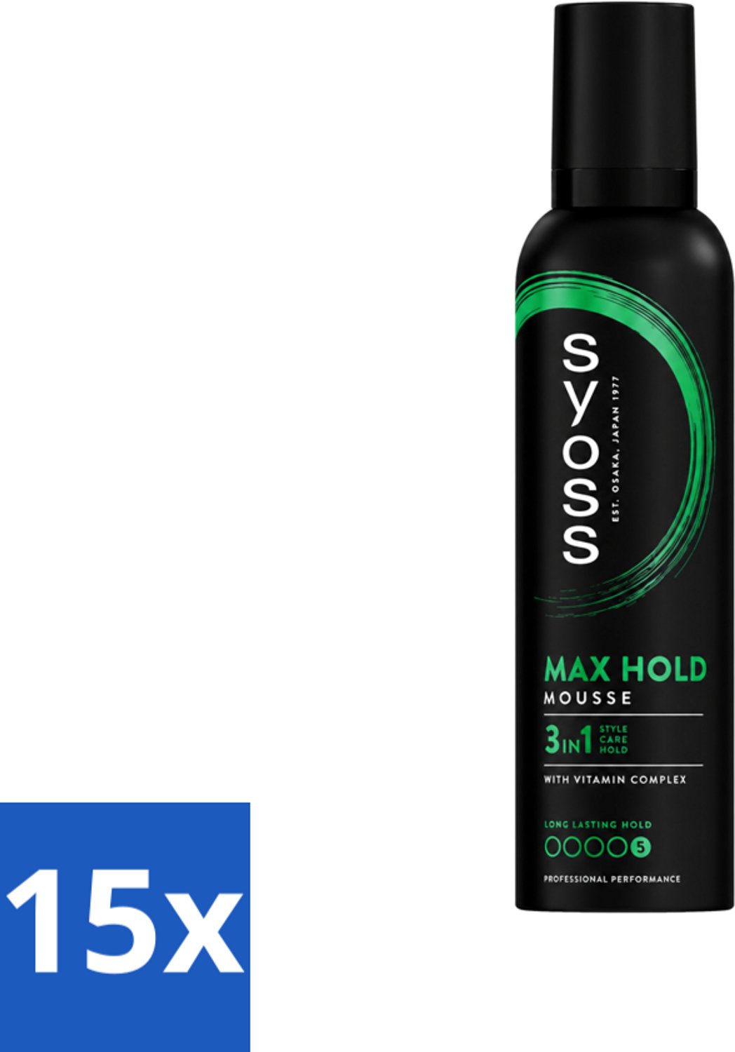 15 x Syoss - Max Hold - Haarmousse - Ultra Sterke Hold - 250 ml - Voordeelverpakking - 15 stuks
