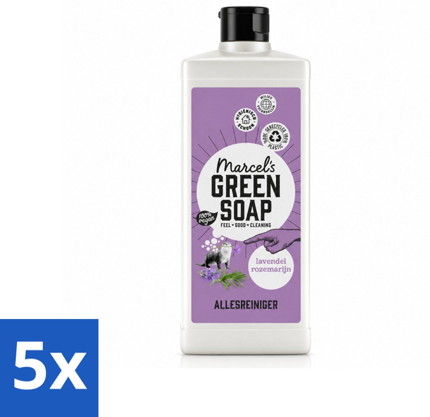 5 x Marcel's Green Soap - Allesreiniger - Lavendel & Rozemarijn - Natuurlijk & effectief - 750 ml - Voordeelverpakking - 5 stuks