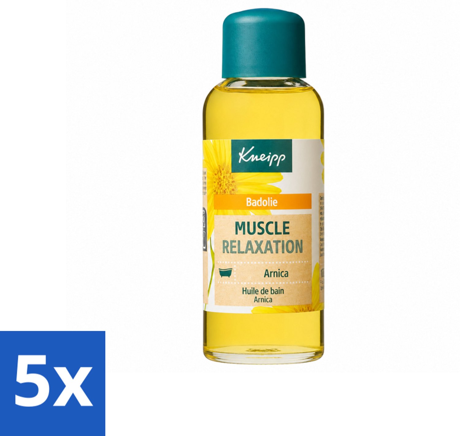 5 x Kneipp - Badolie - Arnica - Voor spieren en gewrichten - 100 ml - Voordeelverpakking - 5 stuks