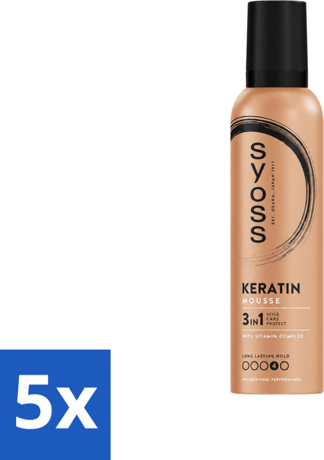 5 x Syoss - Keratin - Haarmousse - Versterkt Haarvezels - 250 ml - Voordeelverpakking - 5 stuks