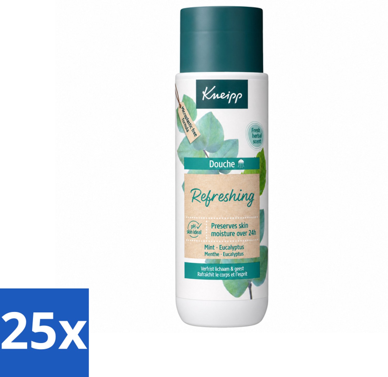 25 x Kneipp - Douchegel - Refreshing - Mint Eucalyptus - 200 ml - Voordeelverpakking - 25 stuks