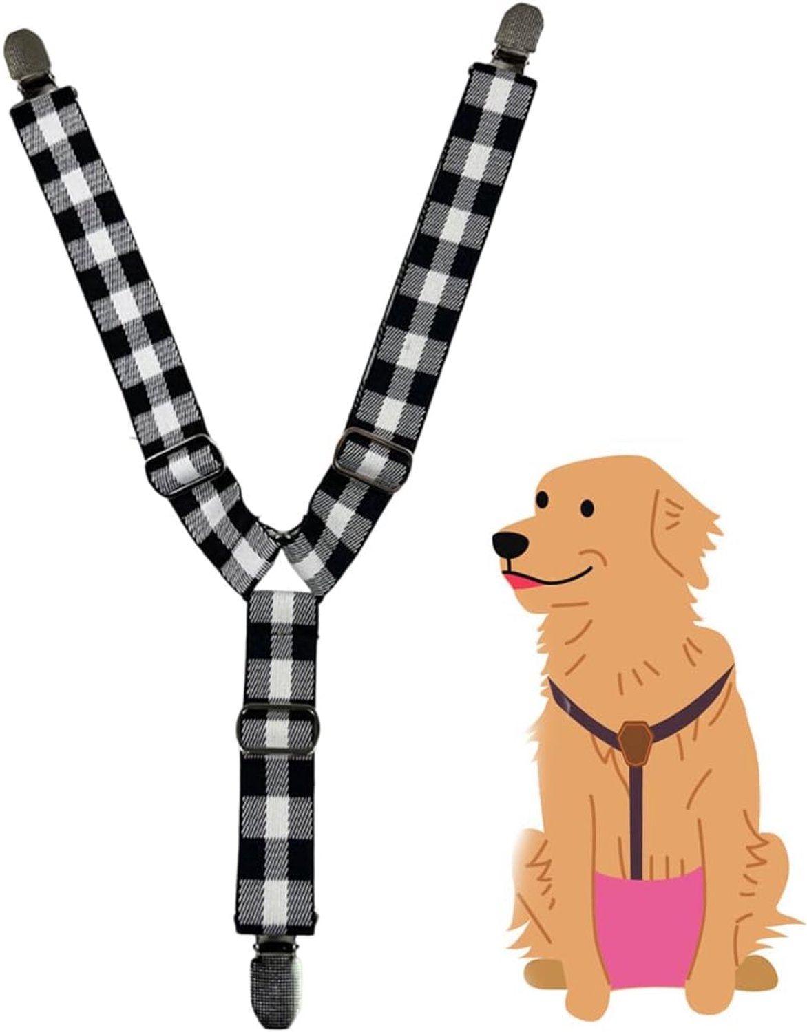 Luiers, een paar menstruatieluiers voor honden met verstelbare en elastische clips, geschikt voor kleine en middelgrote honden