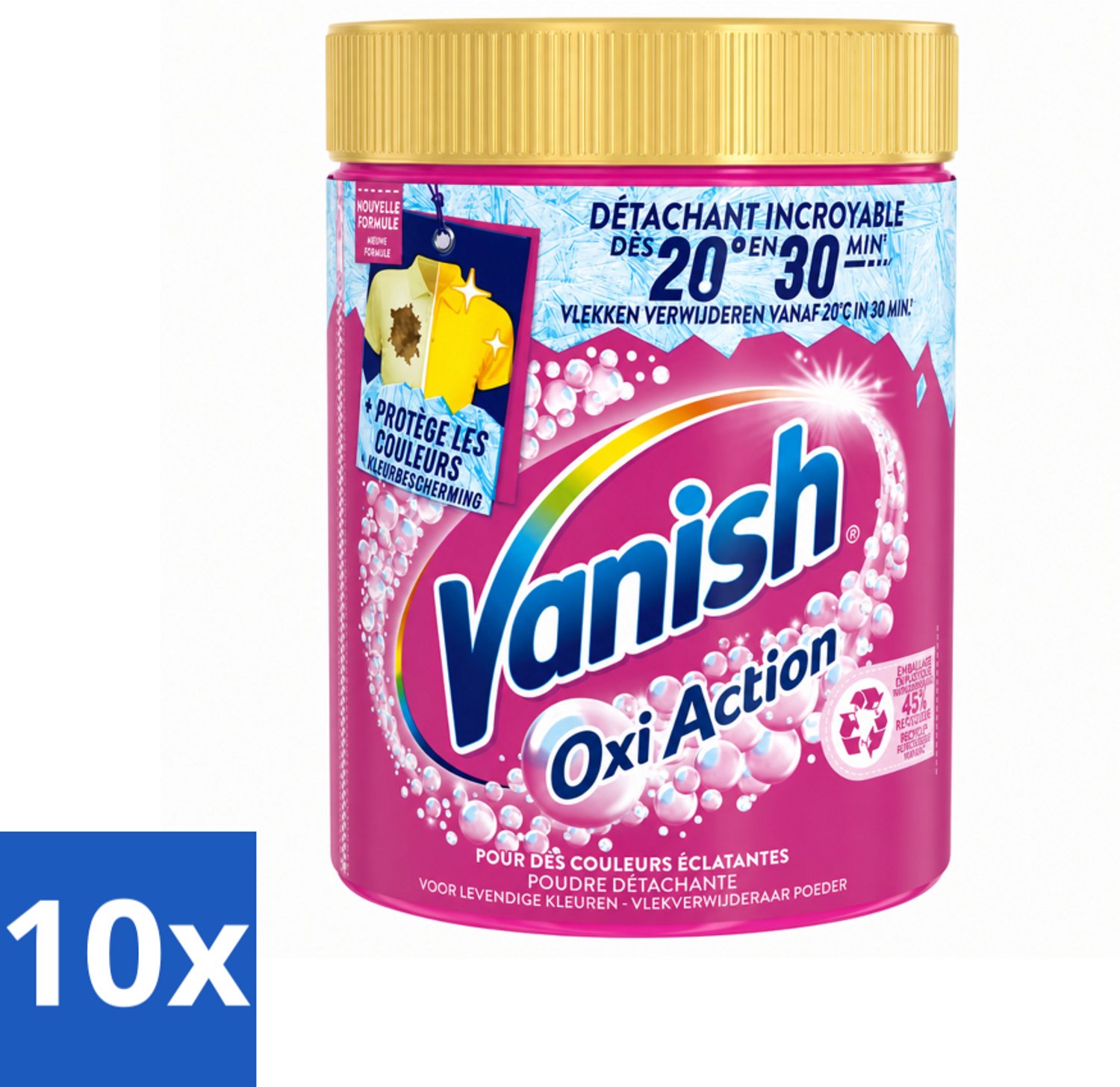 10 x Vanish - Vlekverwijderaar - Oxi Action Wasbooster Poeder - Voor Gekleurde Was - 940 g - Voordeelverpakking - 10 stuks