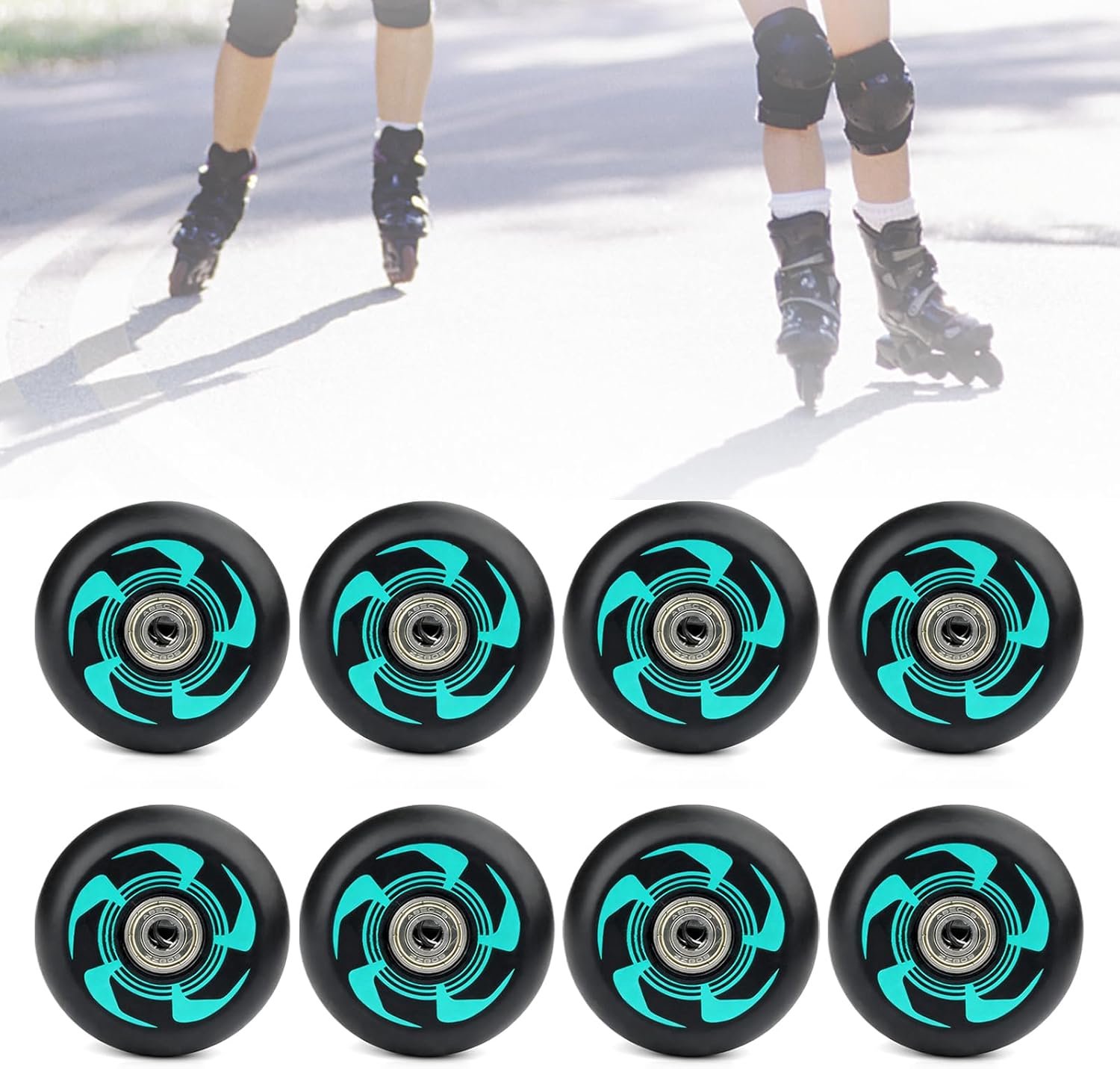 Wielen 80 mm, 76 mm, 90A inline skates met kogellagers ABEC 9, indoor outdoor rolschaatsen voor K2 Hudora Gonex Apollo inline skates (80 mm)
