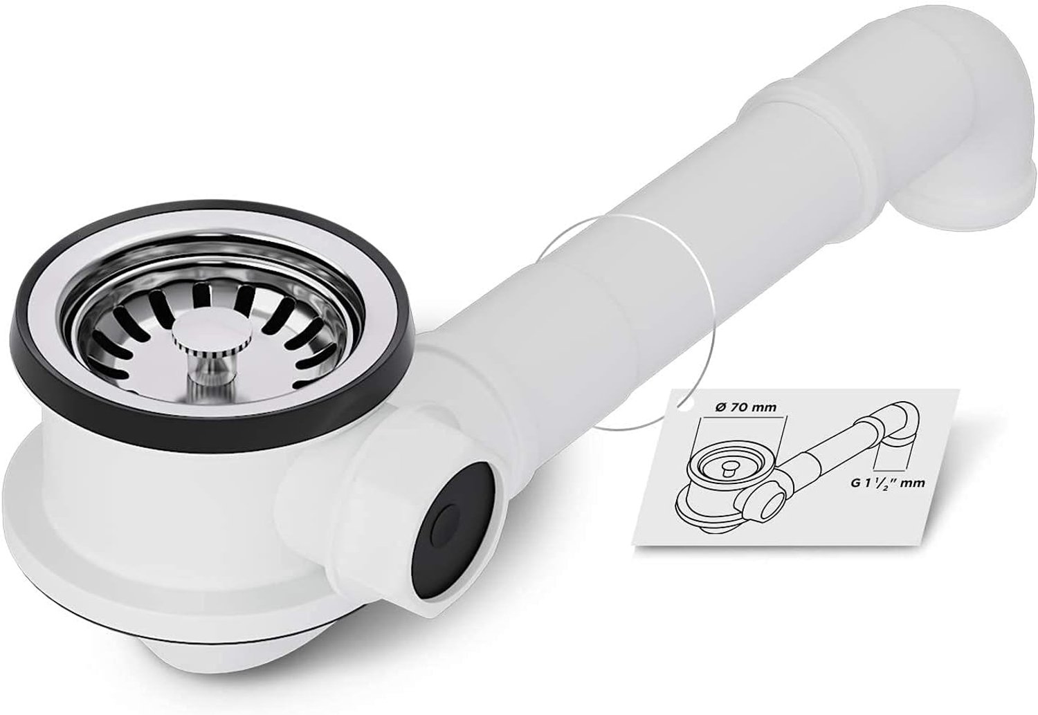 Ø 114 mm met aansluiting voor zijdelingse overloop