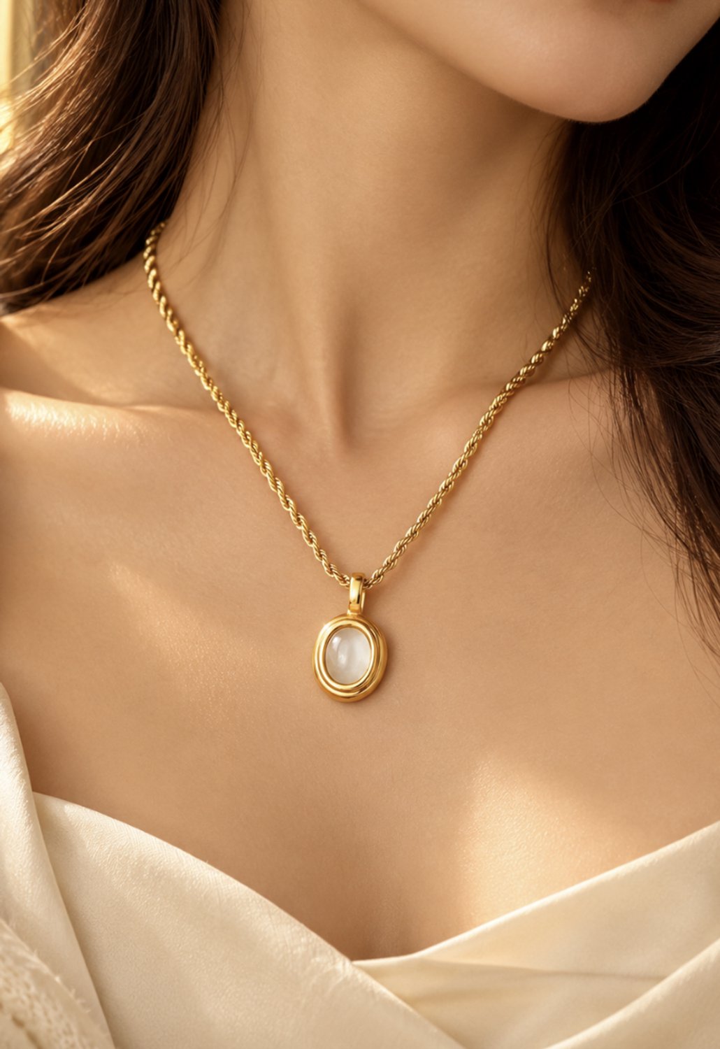 Luxe ketting - verguld - Zirkonia - Stijlvolle ketting - Goudkleurig - Roestvrijstalen -Cadeau Voor Vrouwen- cadeau -Valentijn - Liefde - Verrassing- kerst cadeau