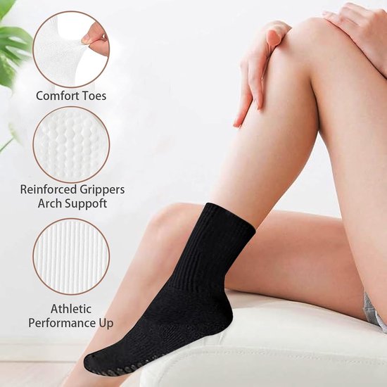 3 Paar Antislip Sokken Dames - Yoga, Pilates, Ballet - Maat 34-40 — afbeelding 2