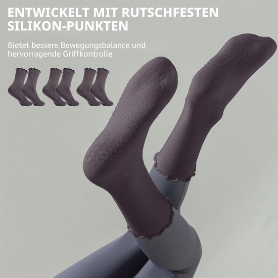 Antislip Sokken met Grips voor Yoga, Pilates & Dans - 3 Paar — afbeelding 5