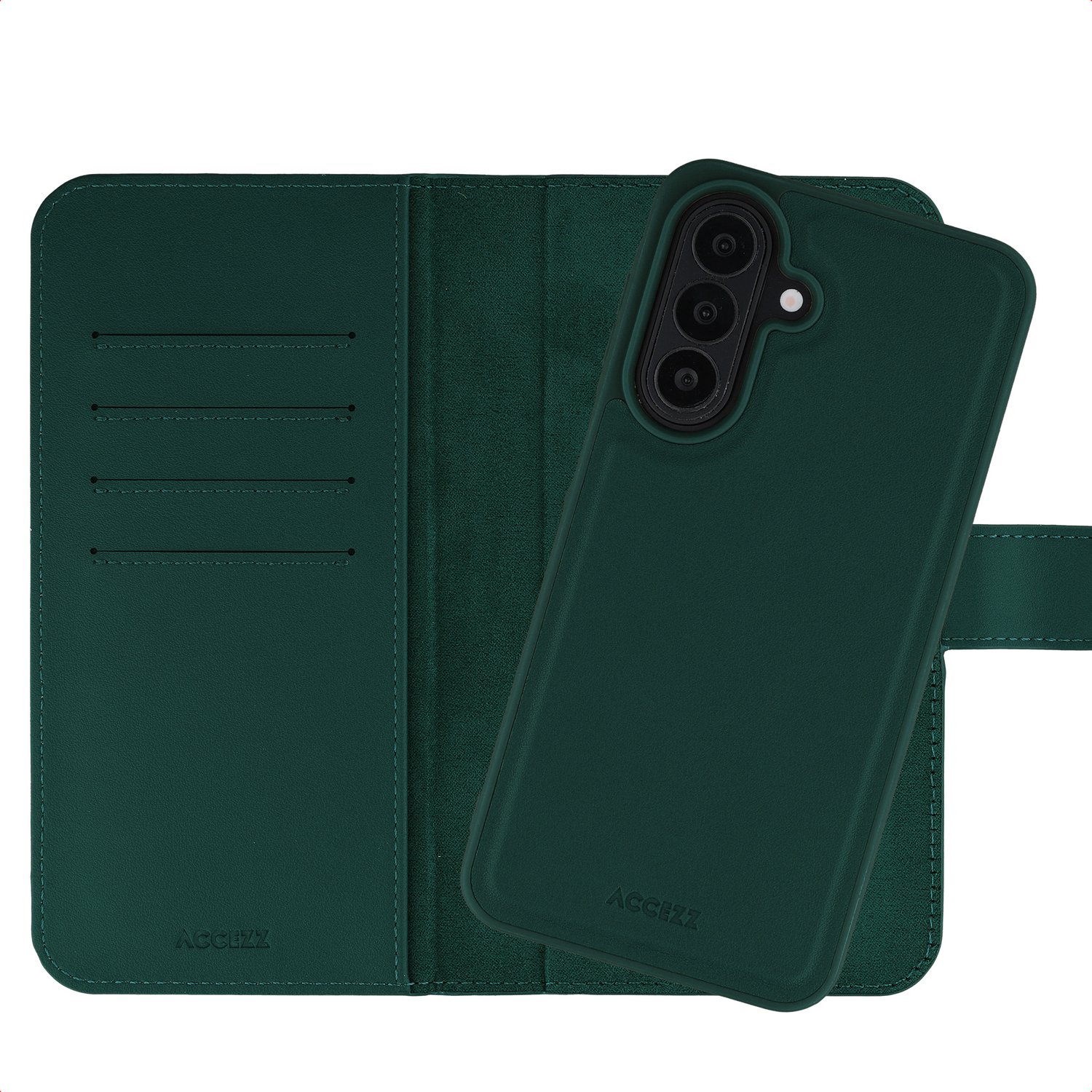 Accezz Hoesje - Geschikt voor Samsung Galaxy A27 (5G) - Edge Uitneembare Bookcase met Magnetische Ring - Groen