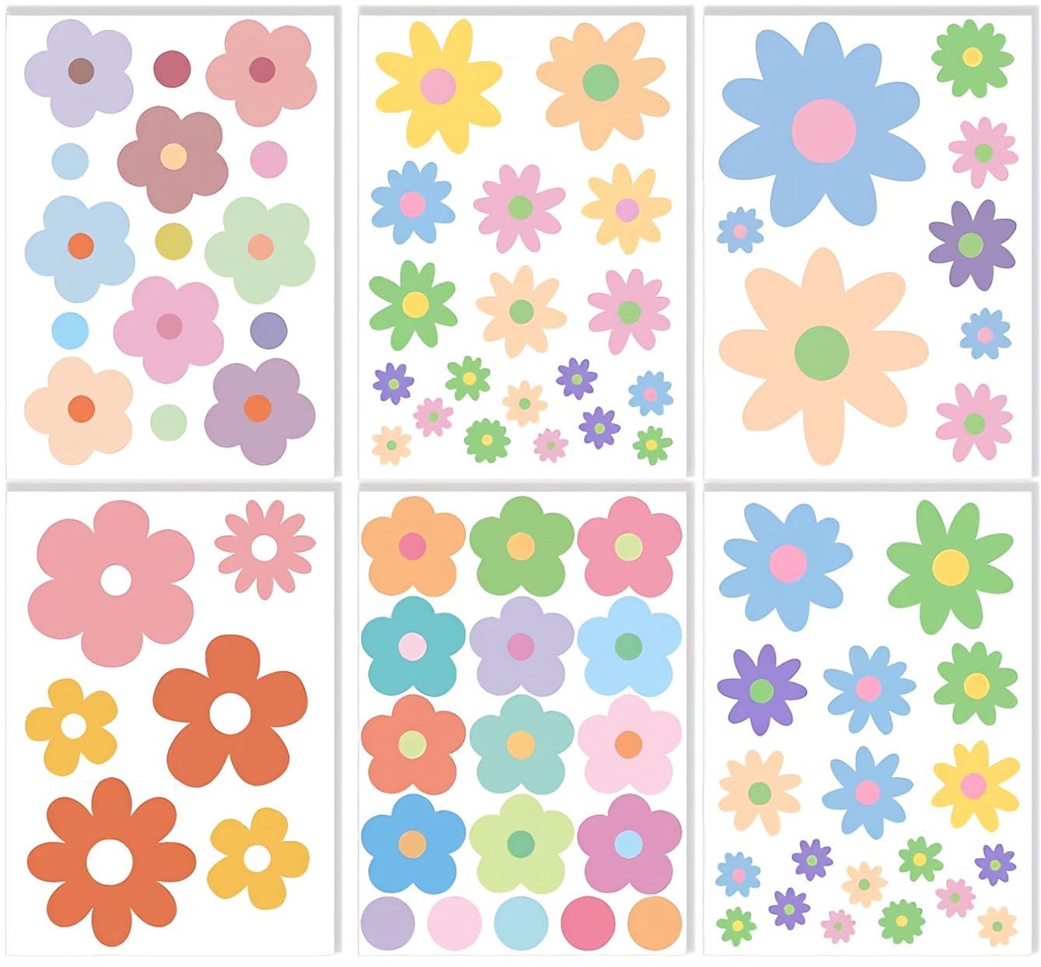 Set van 3 Waterdichte Bloemenstickers voor Decoratie
