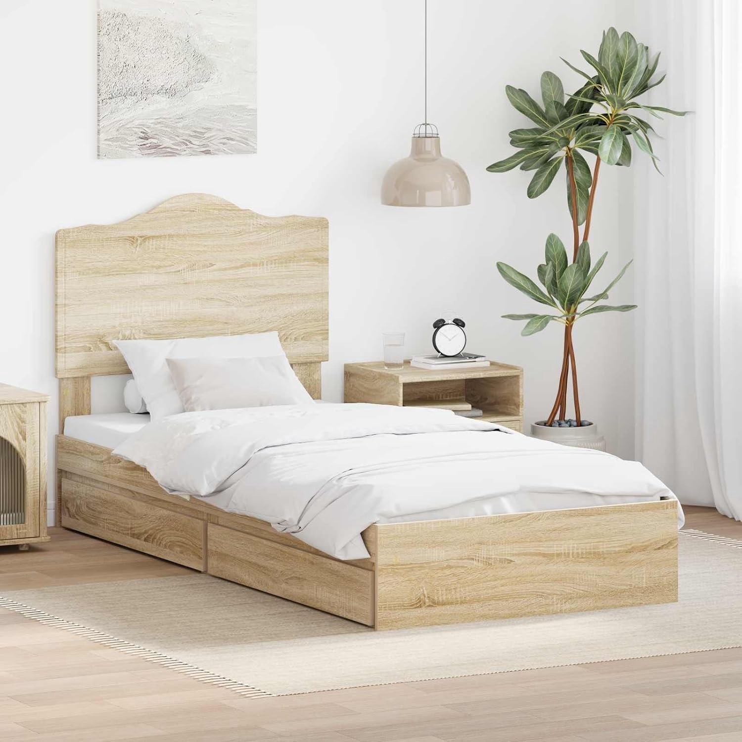 Hout Opbergbed laden Sonoma Eiken 75 x 190 cm