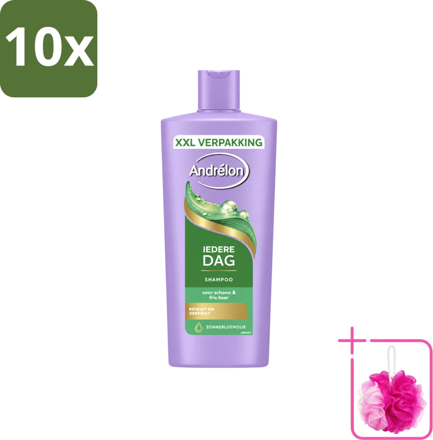 10 x Andrélon – Shampoo – Iedere Dag – 685 ml - Bulkverpakking - Dagelijks haarwassen - Douchemop - Zachte shampoo