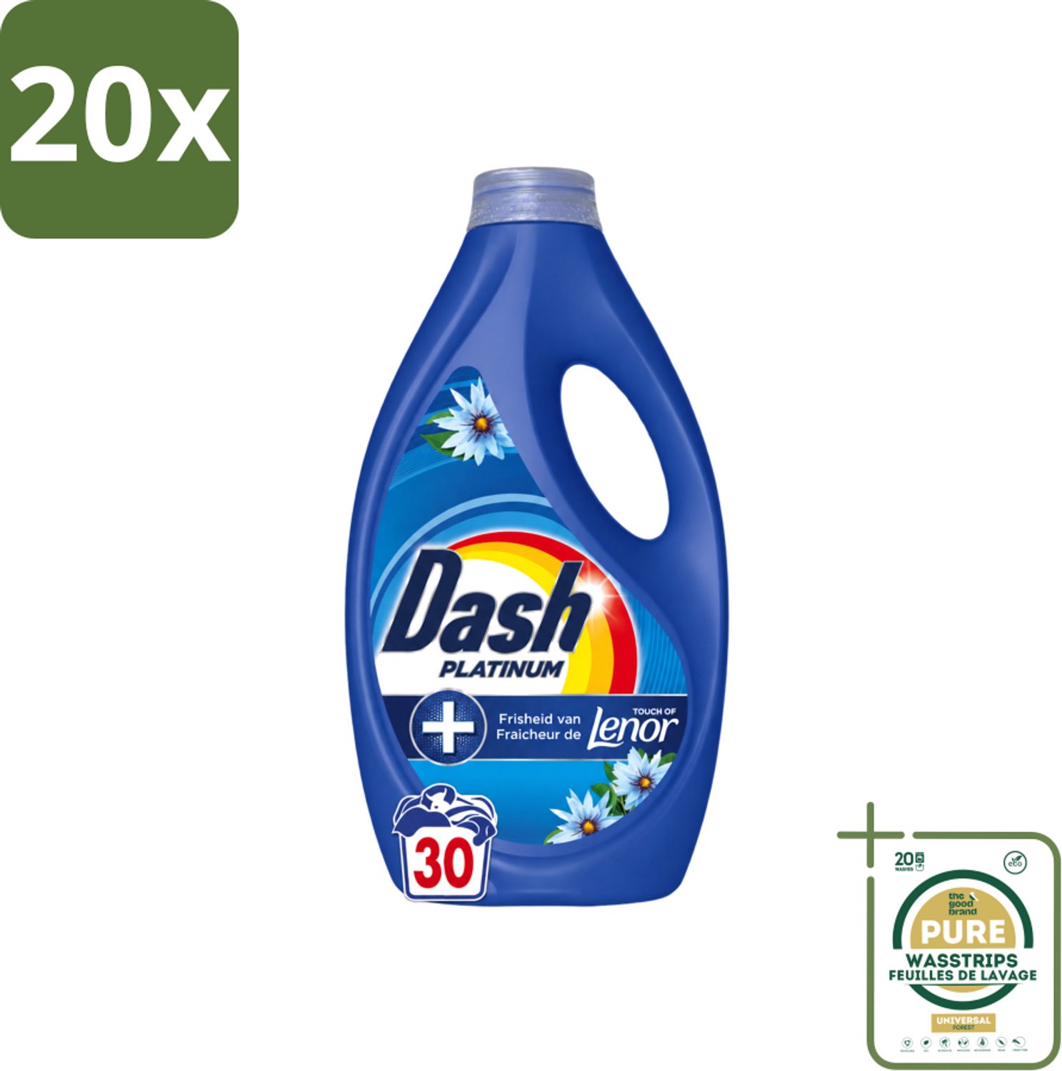 20 x Dash – Wasmiddel – Zeebries – 1350 ml - Wasstrips - Zeebries - Frisse Geur - Wasmiddel - Vlekverwijdering - Wasmiddel Voor Kleding