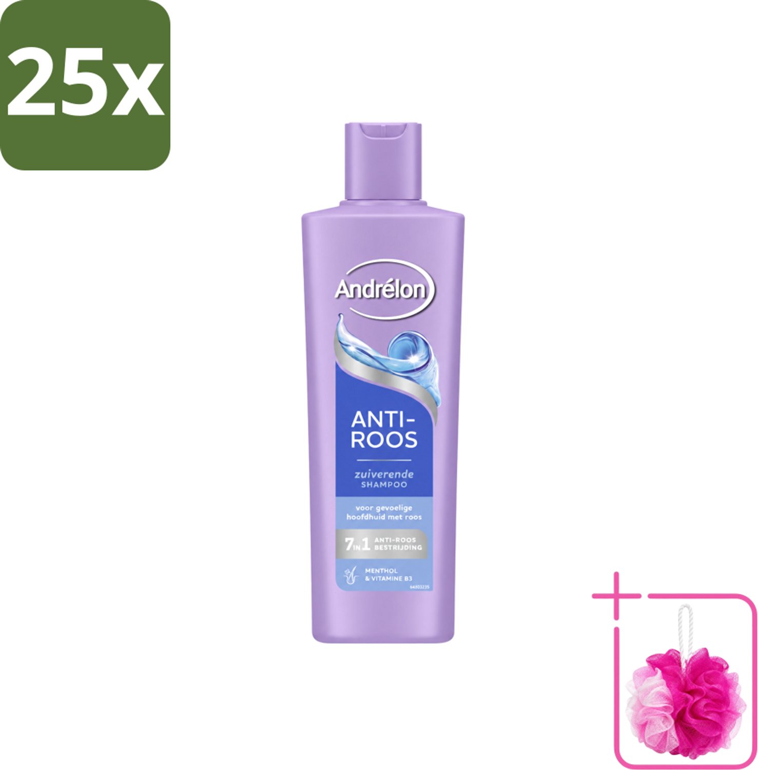 25 x Andrélon – Shampoo – Anti Roos – 250 ml - Bulkverpakking - Roos haar - Douchemop - Roos hoofdhuid