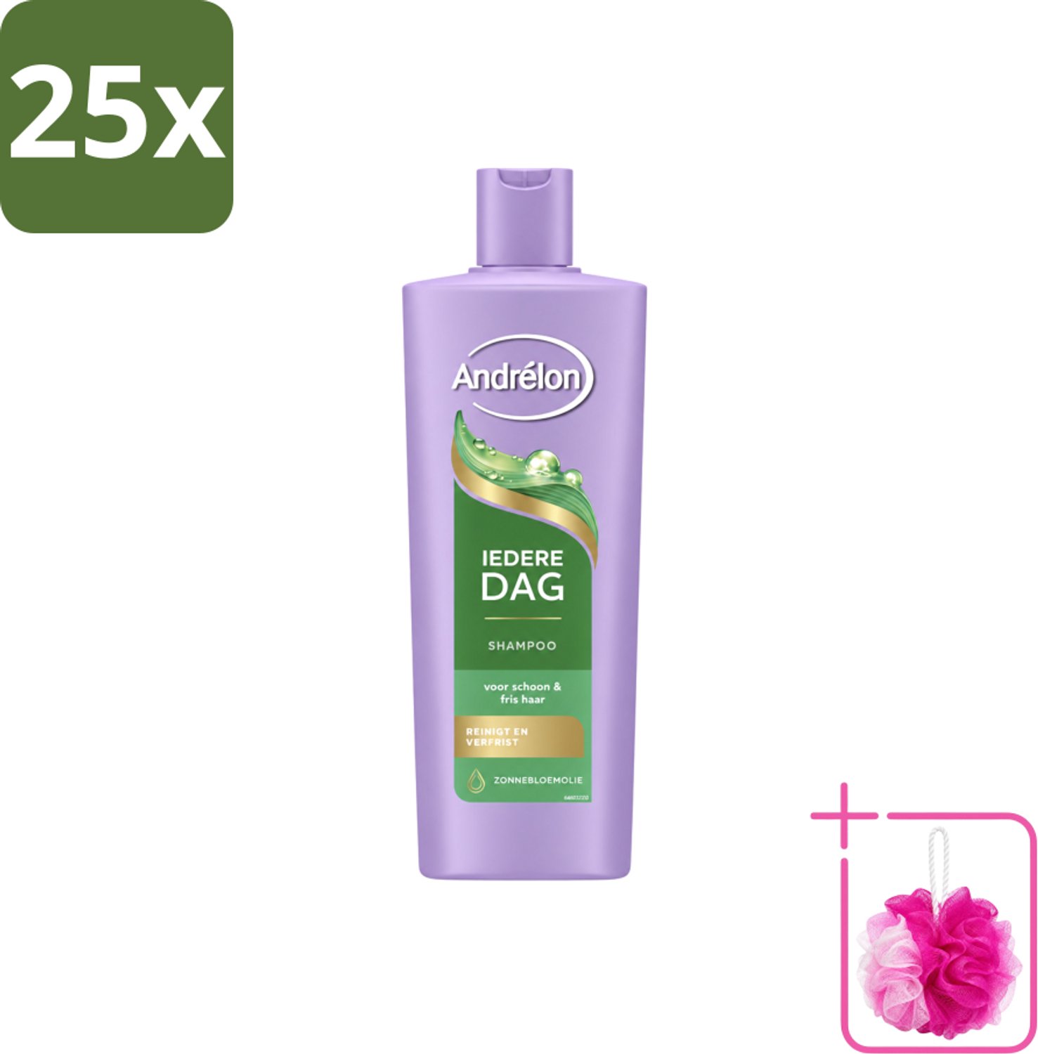 25 x Andrélon – Shampoo – Iedere Dag – 400 ml - Bulkverpakking - Dagelijks haar wassen - Douchemop - Fris haar