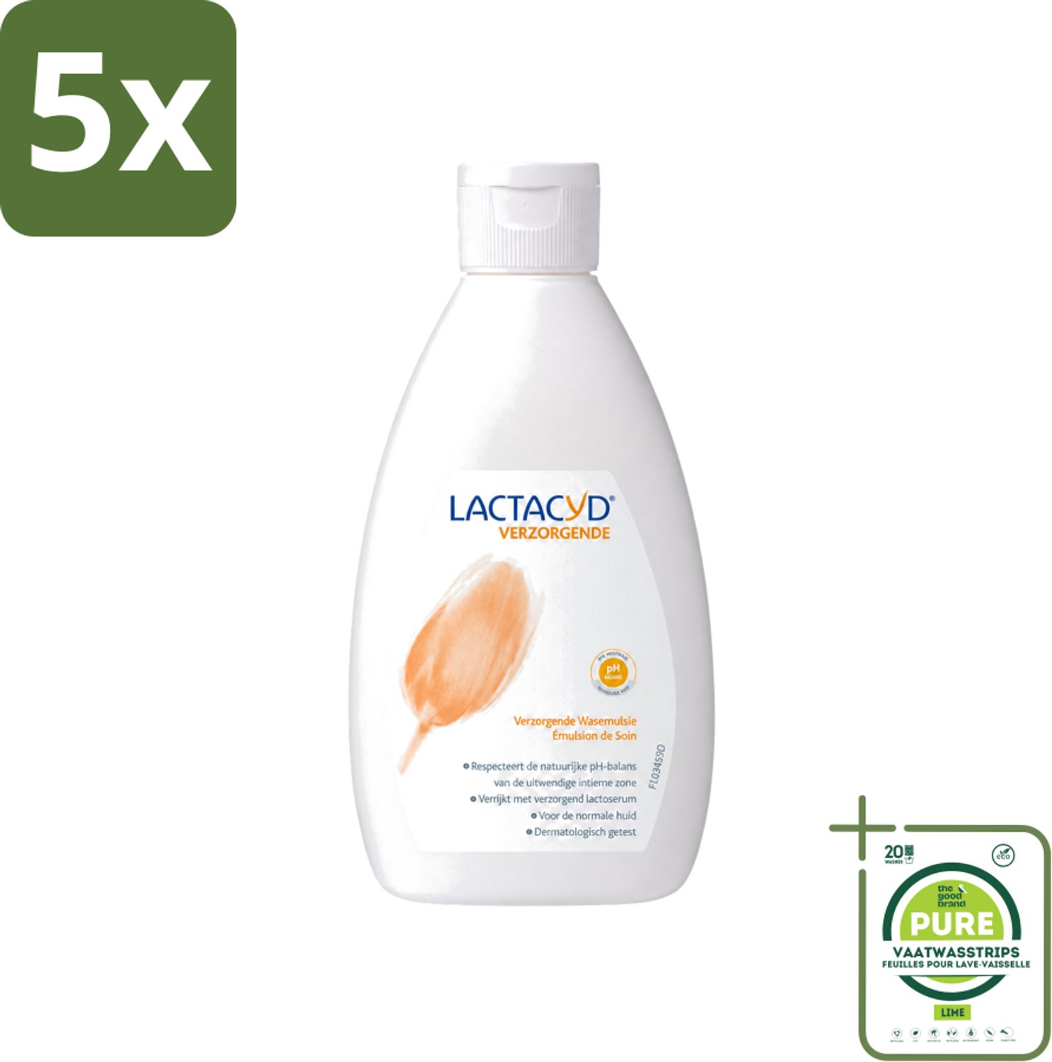 5 x Lactacyd – Verzorgende Wasemulsie – pH-vriendelijk – 300 ml - Grootverpakking - Vaatwasstrips - Intieme Wasemulsie - Milde Intieme Verzorging - Zeepvrij - PH-vriendelijk - Gevoelige Huid