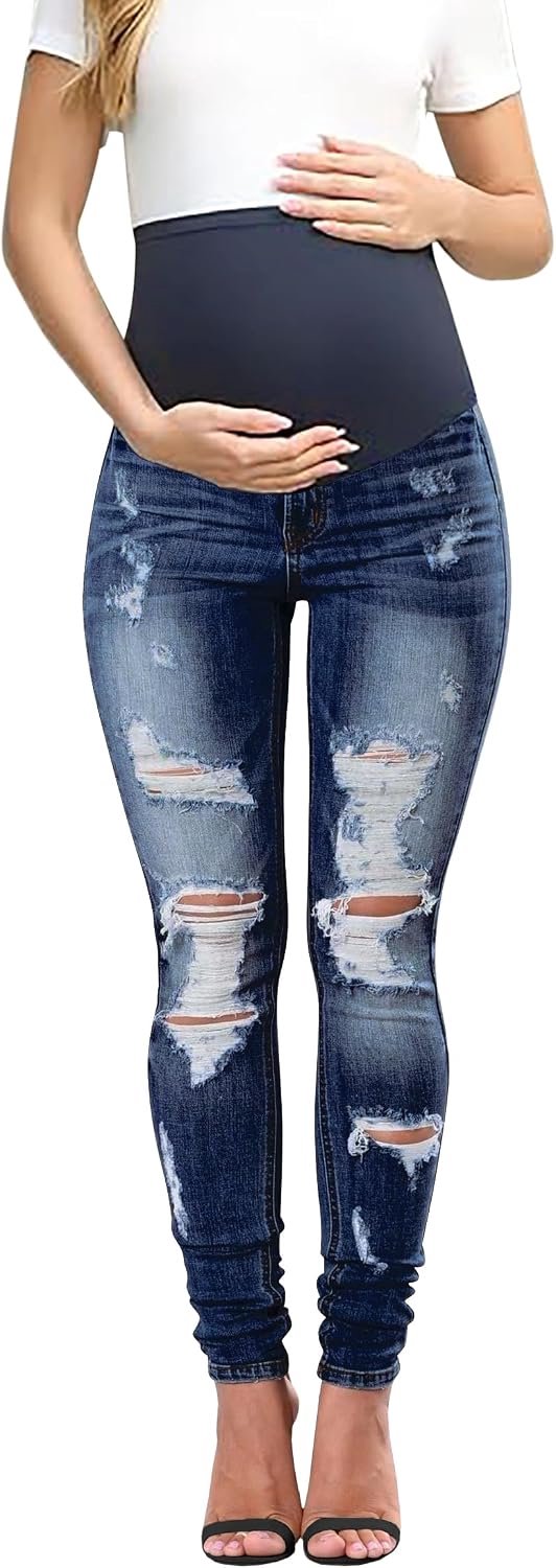 Jeans over buik stretch slim fit zwangerschapsbroek jeans