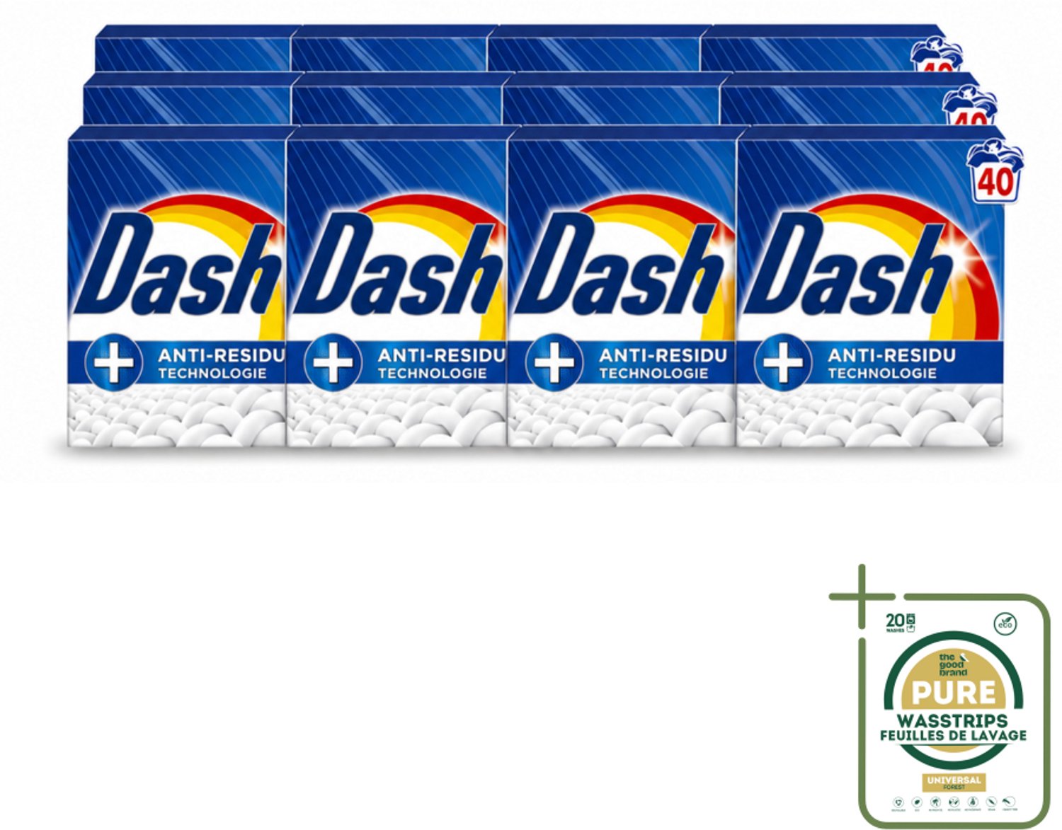 12 x Dash – Waspoeder – Witter Dan Wit – 2,2 kg - Wasstrips - Witte Was - Waspoeder - Wasmiddel - Schone Was - Helder Was