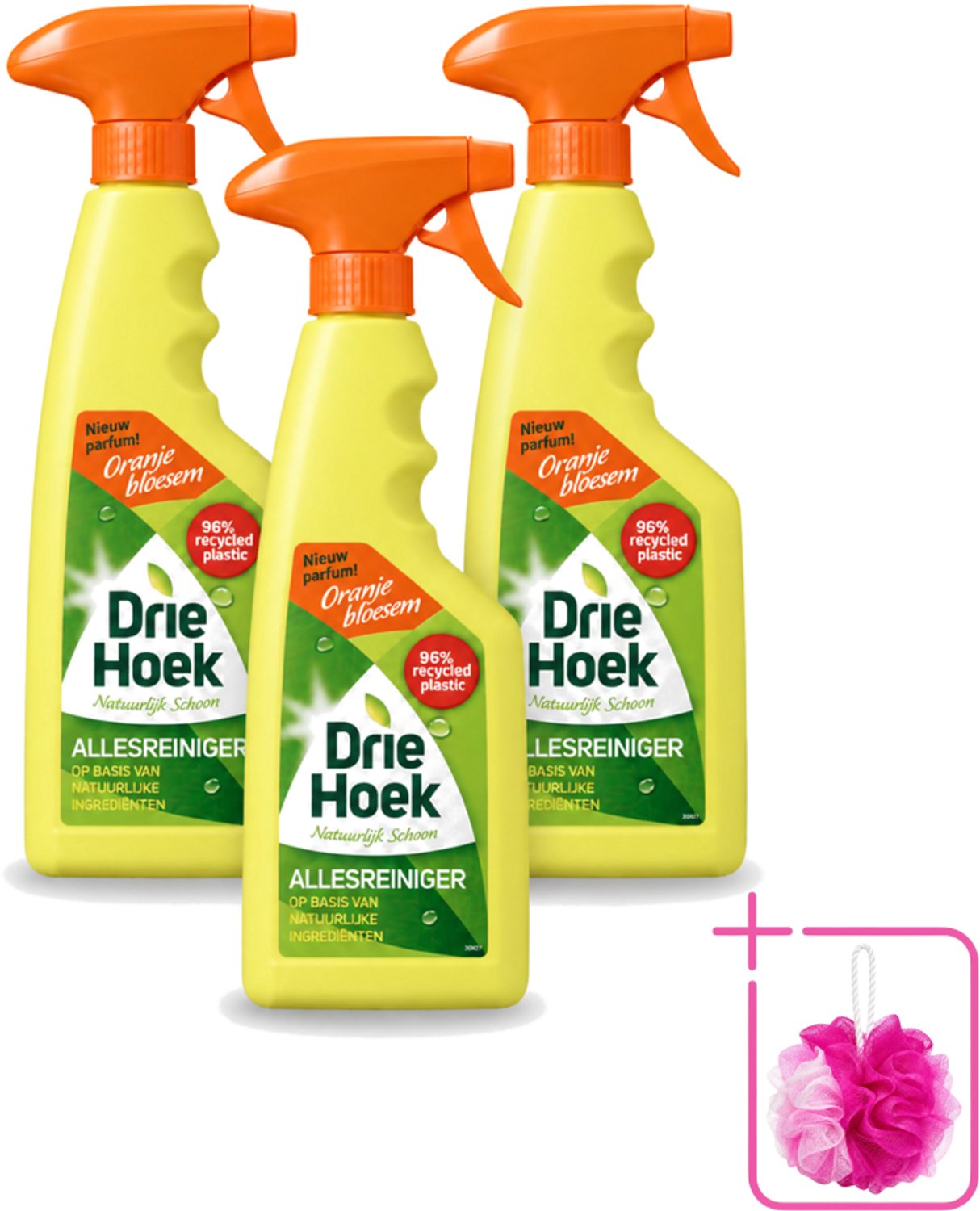 3 x Driehoek – Spray Allesreiniger – Oranjebloesem – 500 ml - Bulkverpakking - Allesreiniger spray - Douchemop - Reinigen