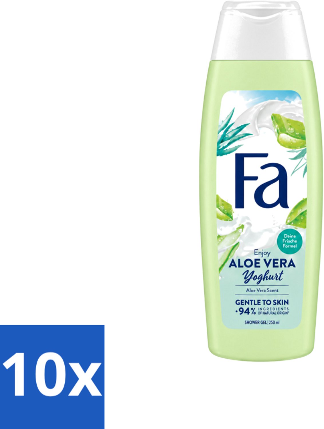 10 x Fa - Douchegel - Yoghurt & Aloe Vera - 250 ml - Voordeelverpakking - 10 stuks