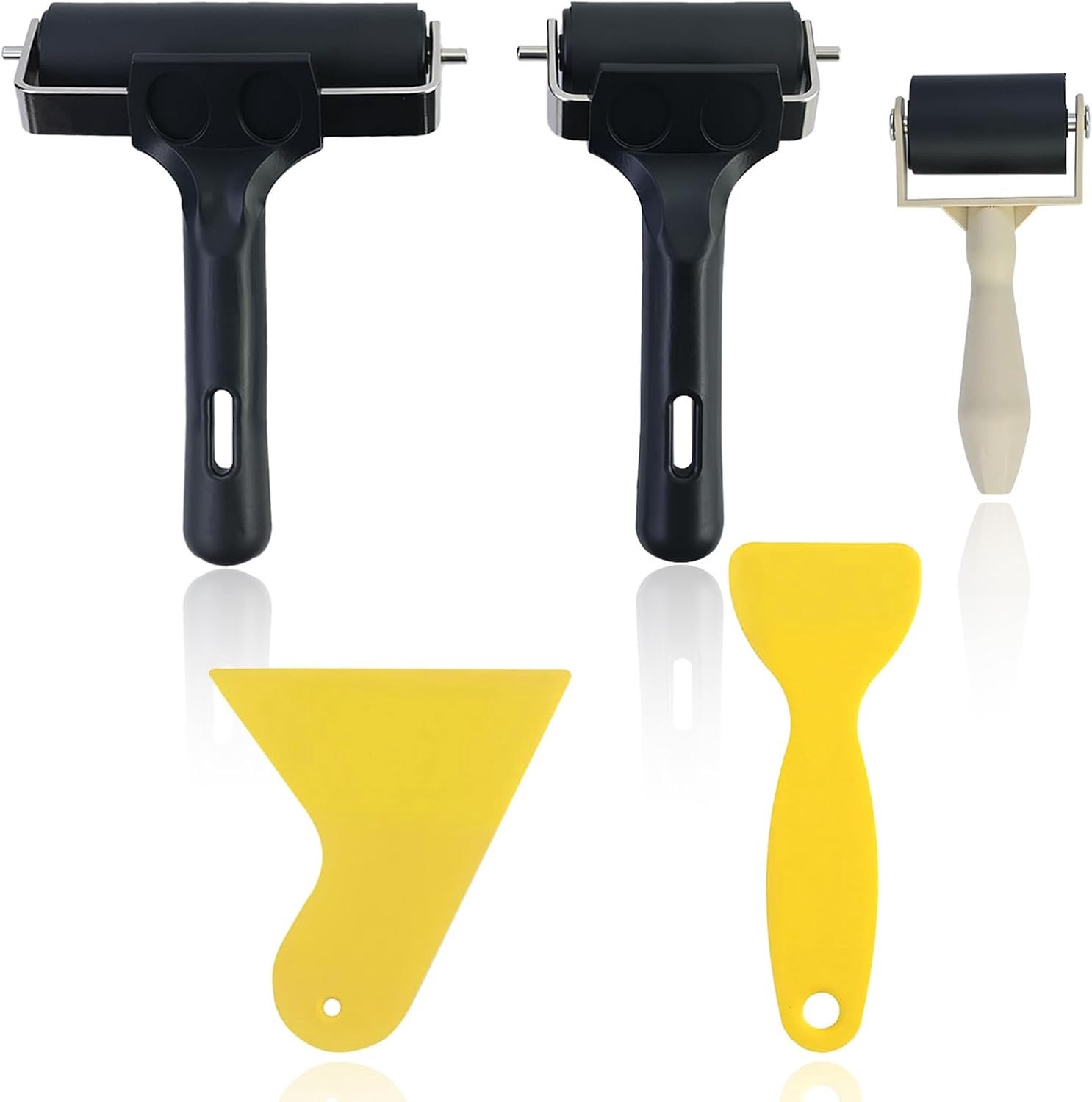 Rubber rollers 3pcs - 3.5cm, 6cm, 10cm - hoogwaardig rubber - ideaal voor stempelen - Vemera