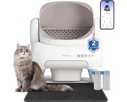 Neakasa M1 Plus Zelfreinigende Kattenbak XXL – Automatische Kattenbak met App – Boven Open – Geurvrij & Hygiënisch – Voor Meerdere Katten – Inclusief Kattenbakmat – Grote Inhoud – Slimme Kattenbak - met App - Wit