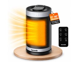 Elektrische Kachel 1500W - Keramische Ventilatorkachel - Heater - Afstandsbediening en Timerfunctie - 70° Draaifunctie - Komodo