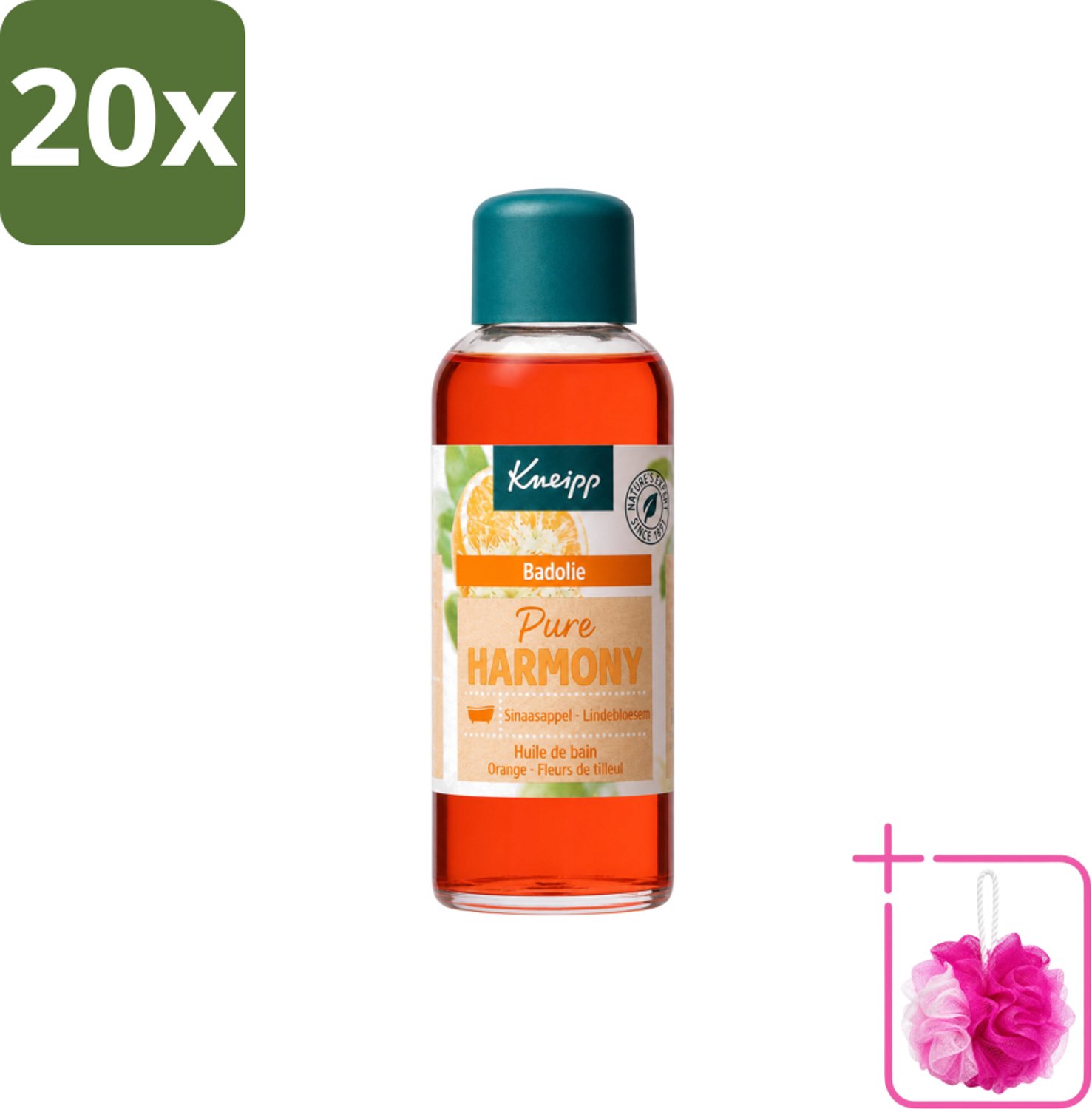20 x Kneipp - Badolie - Oranje lindebloesem - 100 ml - Bulkverpakking - Badolie - Douchemop - Ontspanning