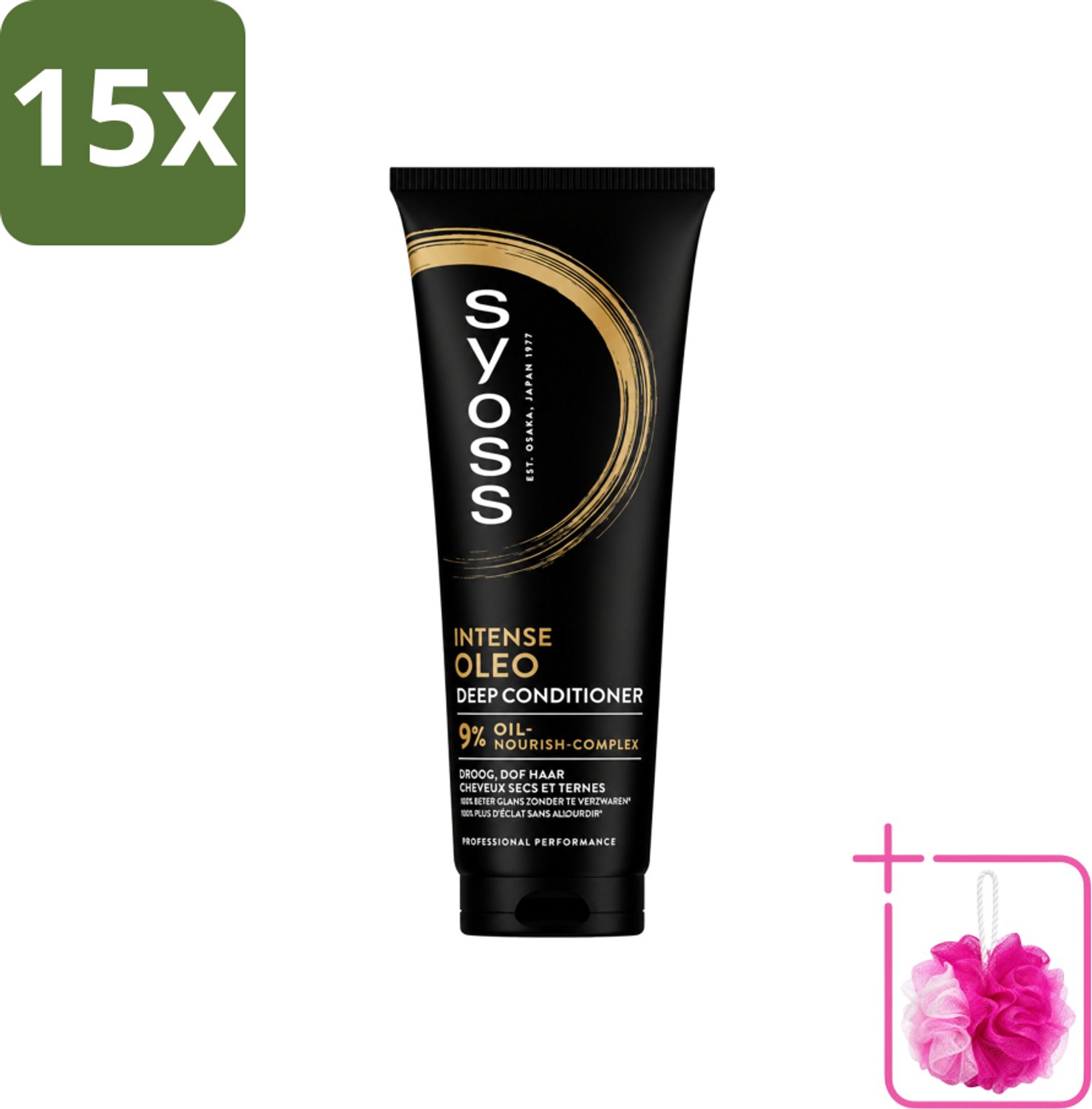 15 x Syoss - Intense Oleo - Deep Conditioner - Voedt & Verzacht - 250 ml - Bulkverpakking - Haarvoeding - Douchemop - Haarverzorging