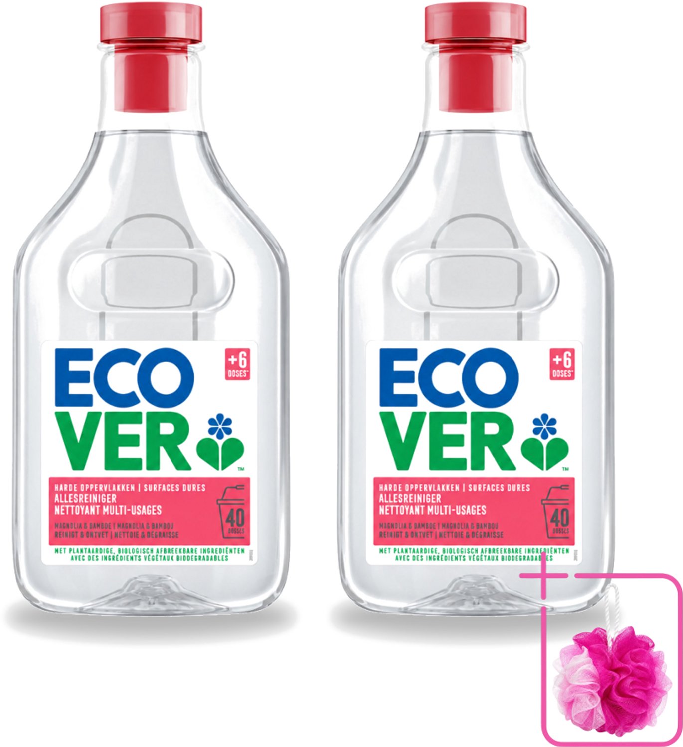 2 x Ecover - Allesreiniger - Magnolia & Bamboe - 1 liter - Bulkverpakking - Allesreiniger - Douchemop - Natuurlijke reiniger