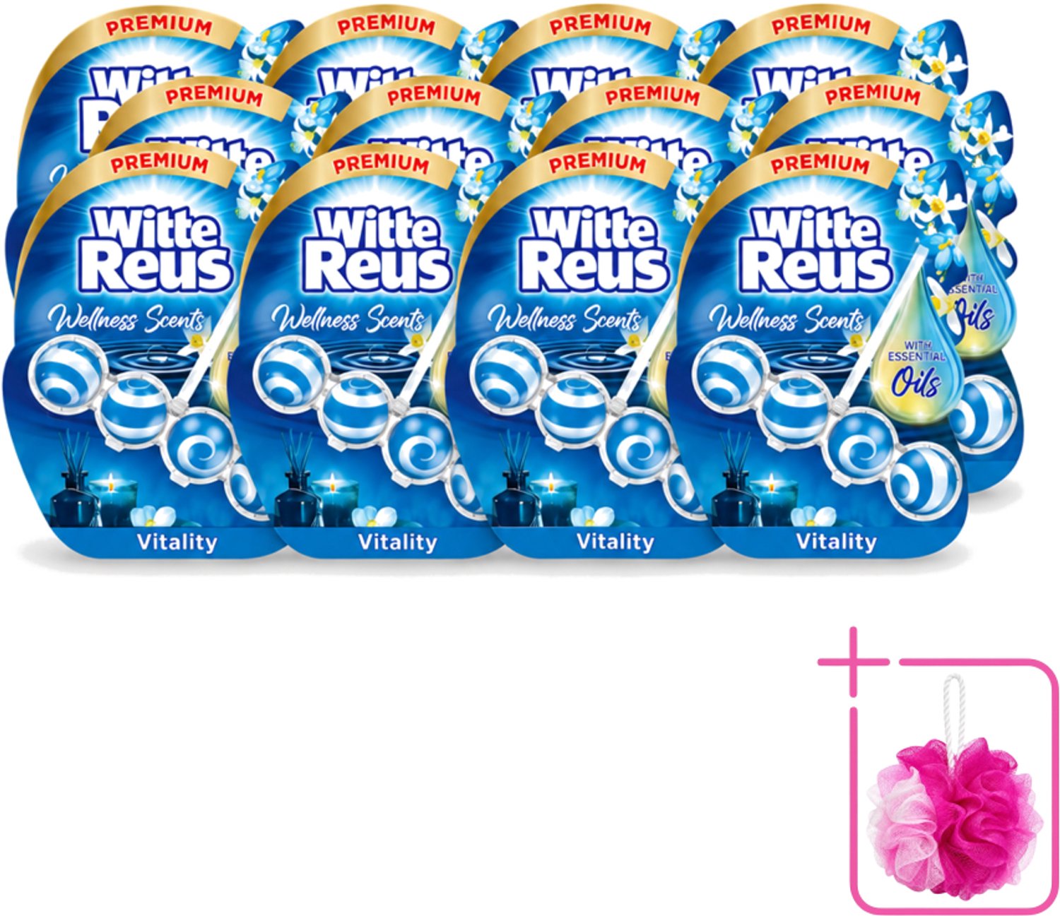 12 x Witte Reus - Wellness Scents Toiletblok - Vitality - 1 Toiletblok - Bulkverpakking - Toilet - Douchemop - Reiniging