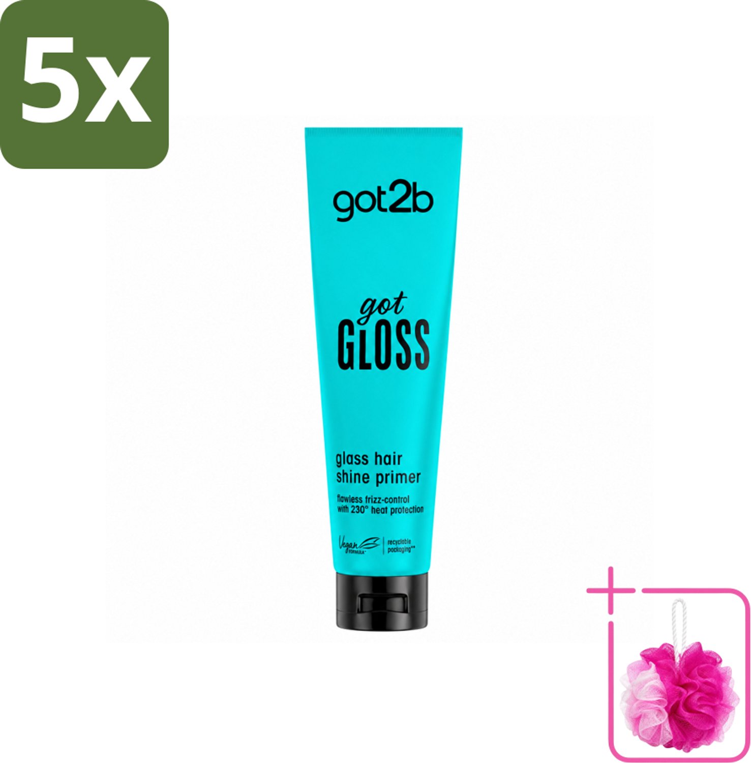 5 x Got2B - Haarprimer - Got Gloss - 150 ml - Bulkverpakking - Haarprimer - Douchemop - Glans
