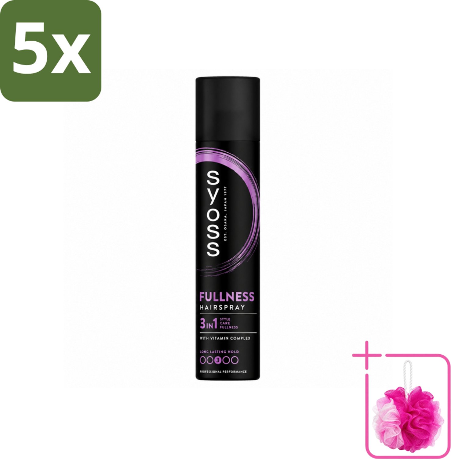 5 x Syoss - Fullness - Haarspray - Volumineus Zonder Gewicht - 300 ml - Bulkverpakking - Haarspray - Douchemop - Volume