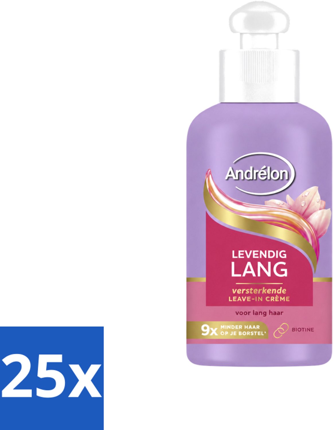 25 x Andrélon – Leave-In Crème – Levendig Lang – 200 ml - Voordeelverpakking - 25 stuks