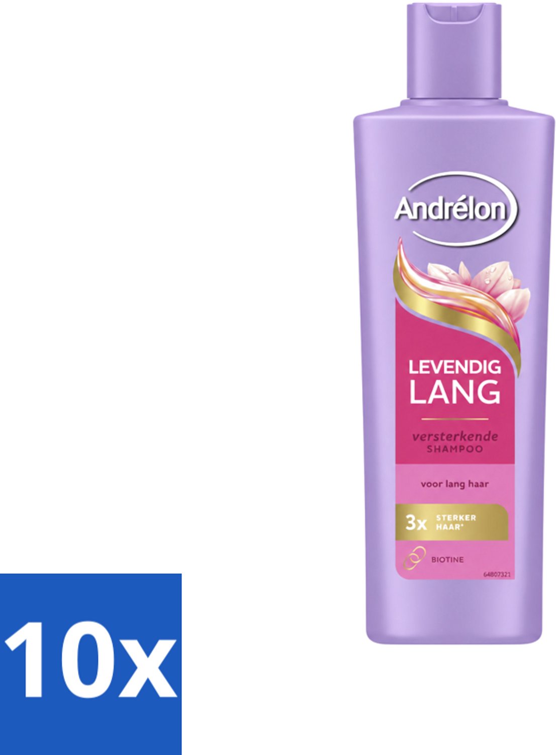 10 x Andrélon – Shampoo – Levendig Lang – 250 ml - Voordeelverpakking - 10 stuks