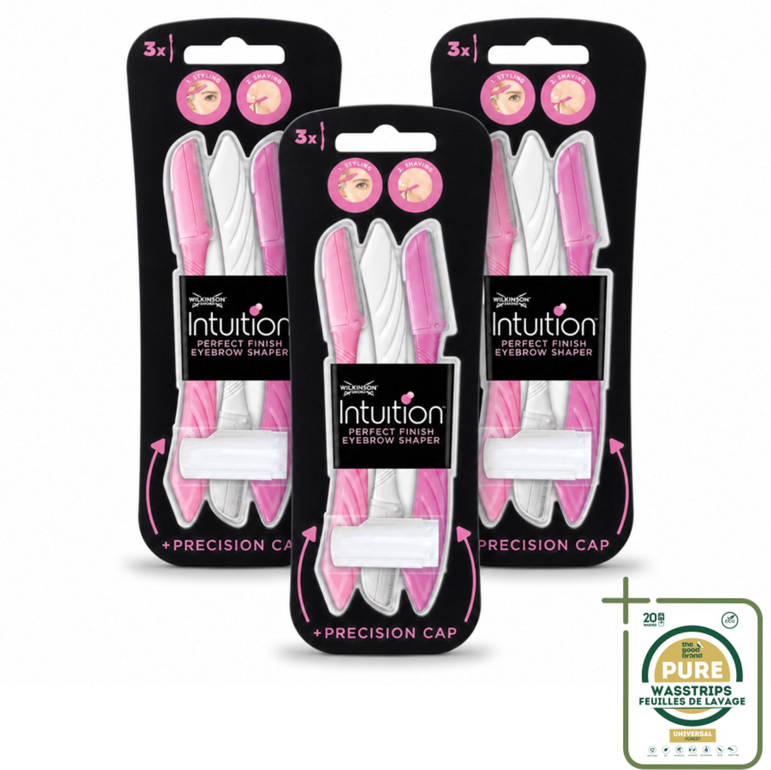 3 x Wilkinson Intuition - Navulmesjes - Wenkbrauw Shaper - Precisie - 3 mesjes - Wasstrips - Wenkbrauw Shaper - Wenkbrauw Vormen - Haartjes Verwijderen - Exfoliatie - Huid Verzorging