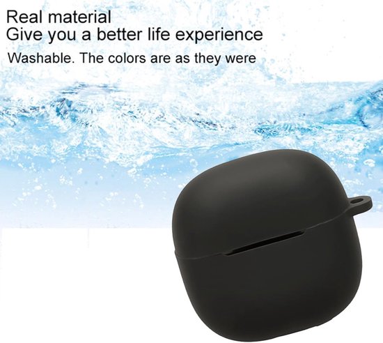 [2 stuks siliconen hoes compatibel met Redmi Buds 8 Lite, ondersteunt draadloos opladen] [schokbestendige beschermhoes] grappig 3D-cartoon-patroon zwart blauw — afbeelding 2