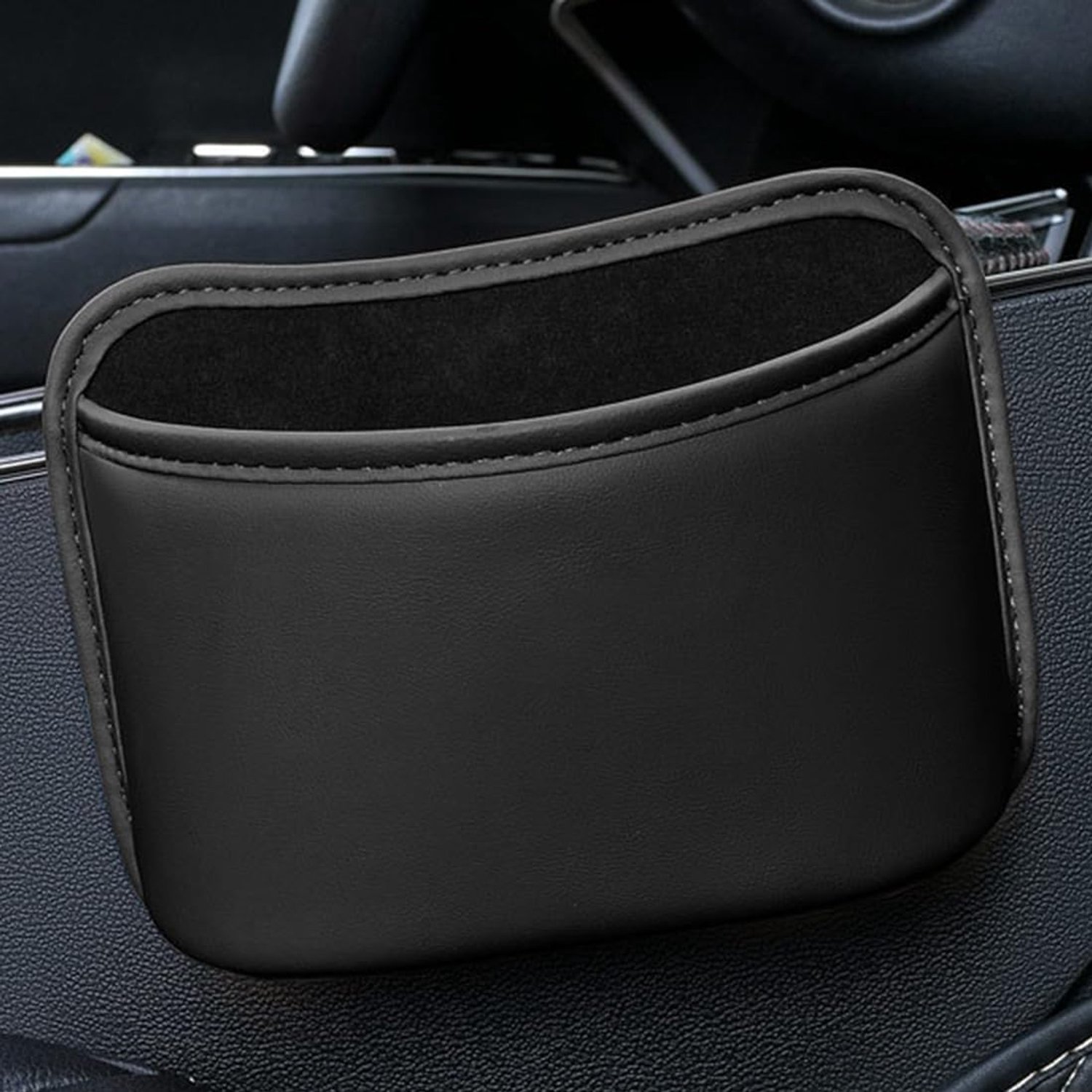 1 stuk auto-interieur, auto-accessoires, zijdelingse autostoelorganizer, mini-organizer van leer, zijvak voor autostoel, geschikt voor het organiseren van documenten, bestanden, notitieboeken
