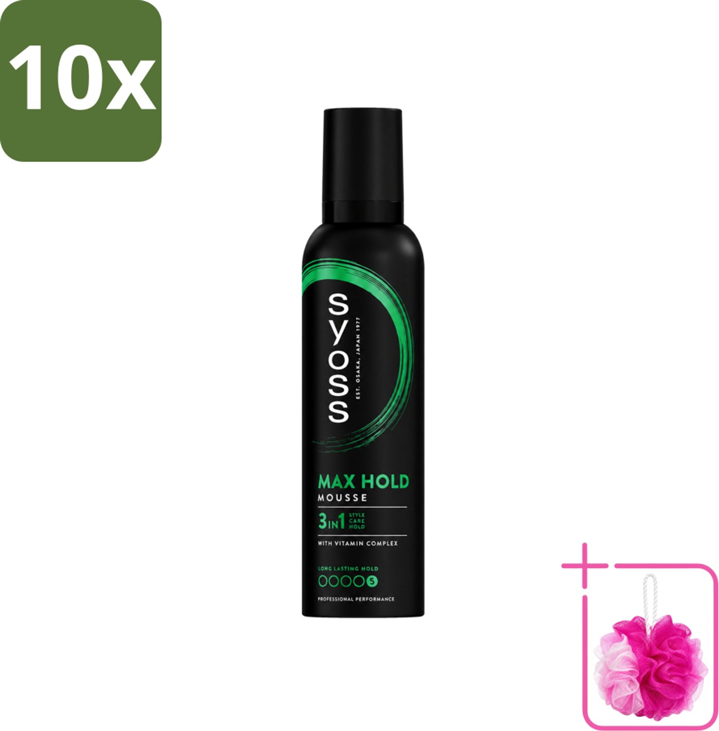 10 x Syoss - Max Hold - Haarmousse - Ultra Sterke Hold - 250 ml - Bulkverpakking - Haarmousse - Douchemop - Keratine