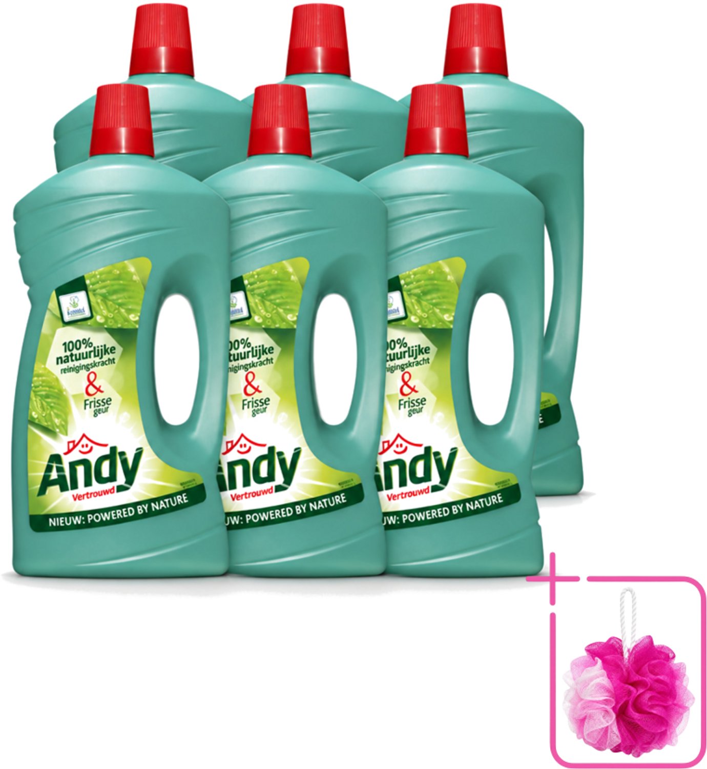 6 x Andy - Vertrouwd - Allesreiniger - Fris & Vertrouwd - 1L - Bulkverpakking - Allesreiniger - Douchemop - Natuurlijke reiniger