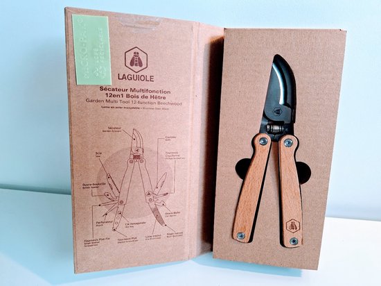 Laguiole Multifunctionele Snoeischaar 12-in-1 met Beukenhouten Handgreep — afbeelding 5