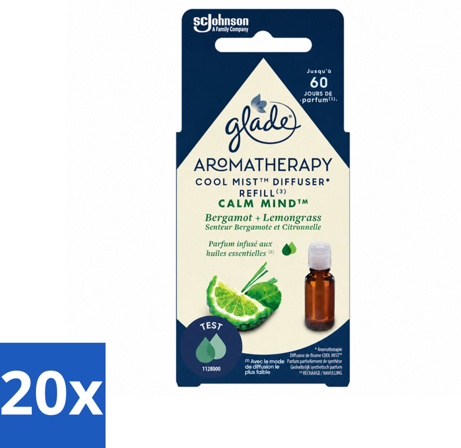 20 x Glade – Aromatherapy Mist Diffuser Navulling – Calm Mind – 17,4 ml - Voordeelverpakking - 20 stuks