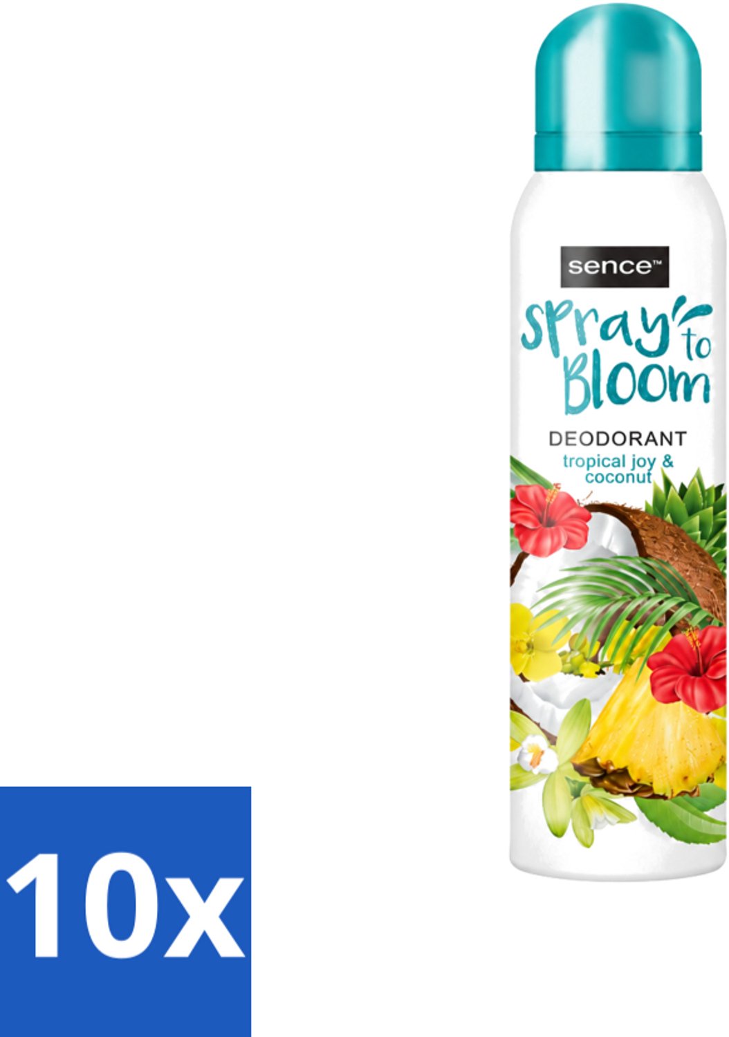10 x Sence - Tropical Joy & Coconut - Deodorant - Exotisch - 150 ml - Voordeelverpakking - 10 stuks