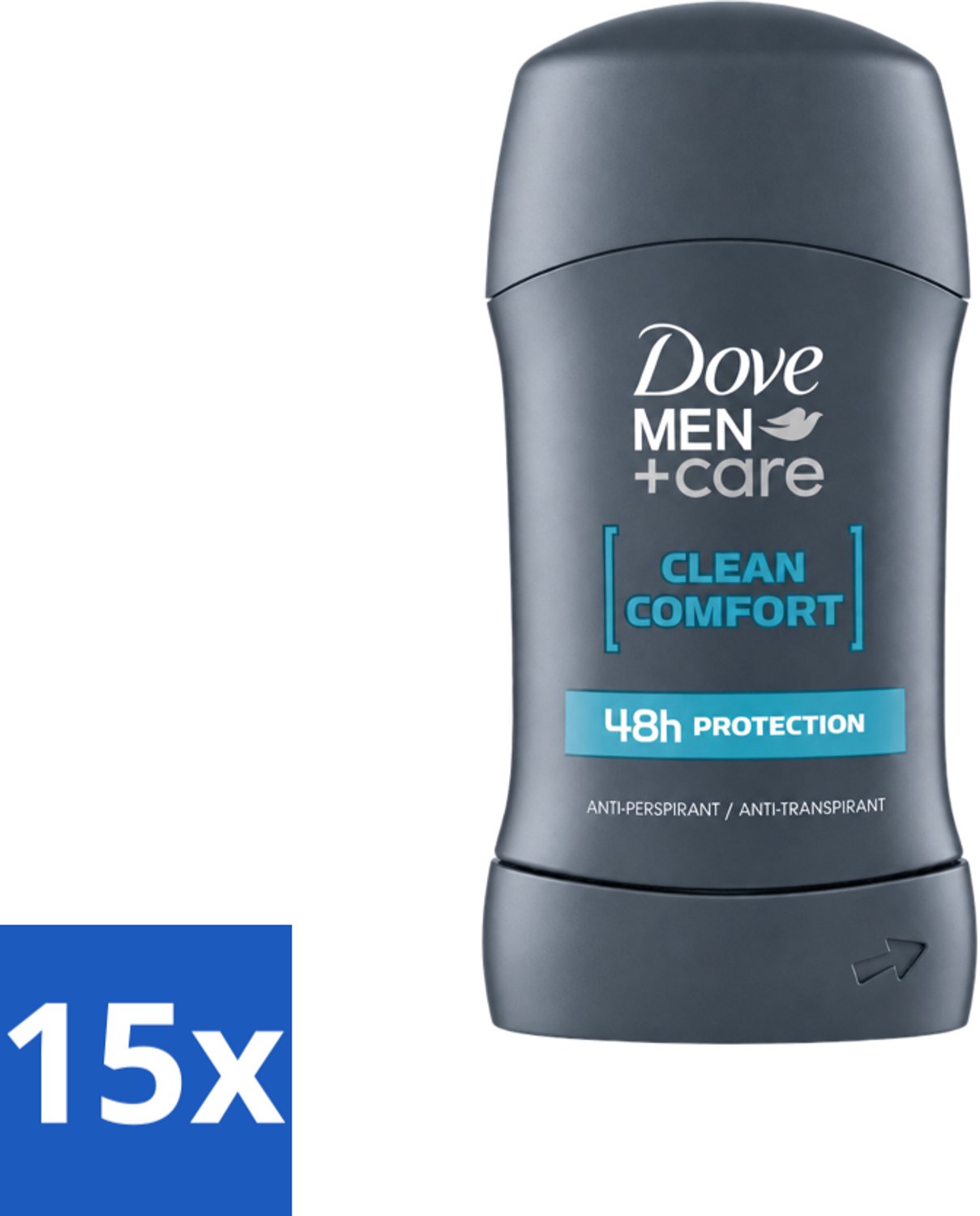 15 x Dove - Deodorant - Stick Clean Comfort - Zachte bescherming - 50 ml - Voordeelverpakking - 15 stuks