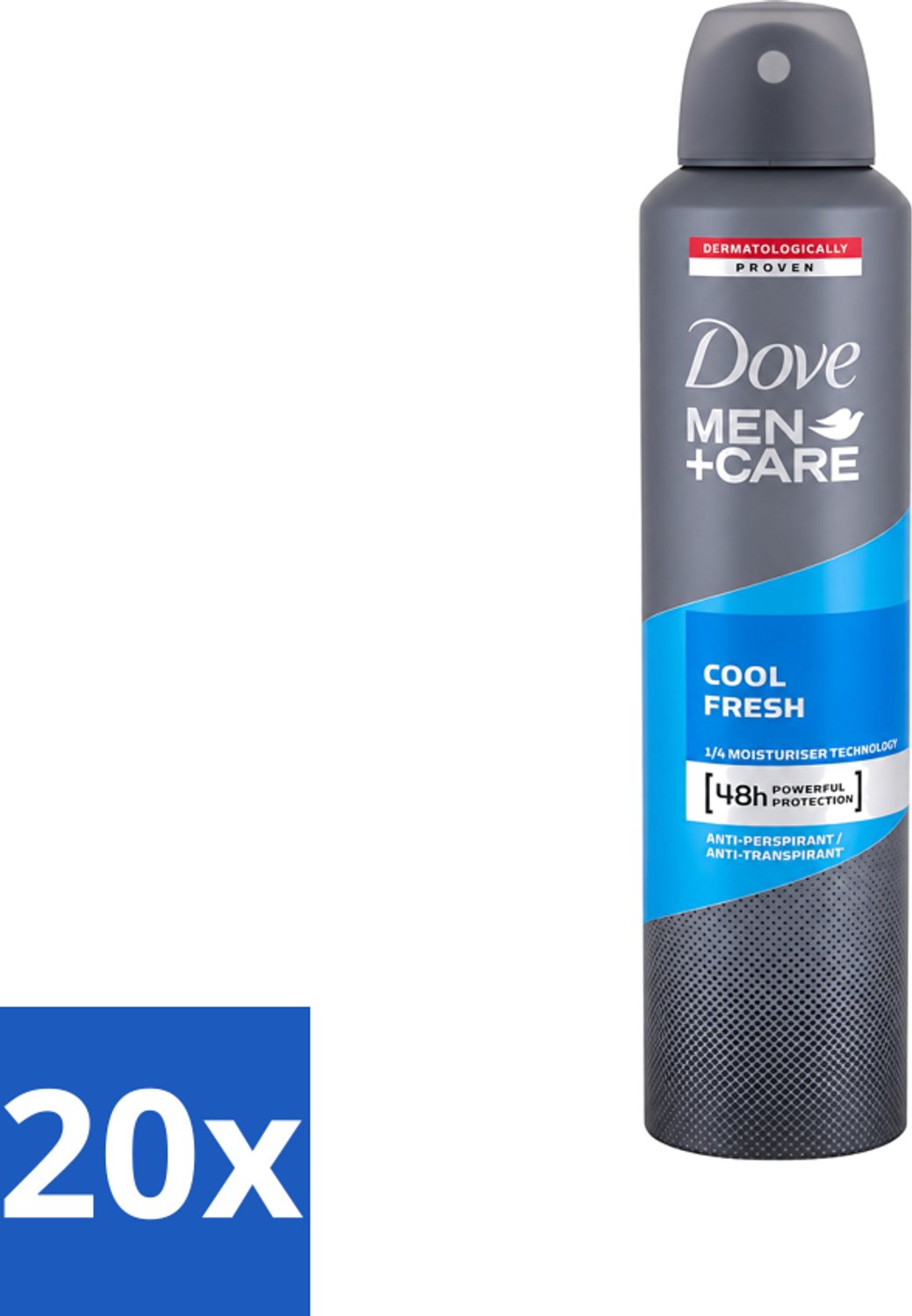 20 x Dove - Deodorant - Spray Men+Care Cool Fresh - Verfrissend en langdurige bescherming - 250 ml - Voordeelverpakking - 20 stuks