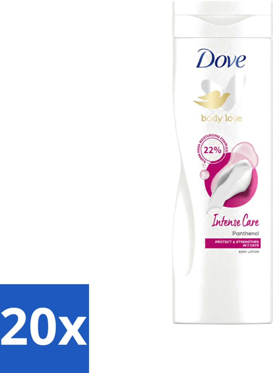 20 x Dove - Bodylotion - Intensive - Verzorgend en hydraterend - 400 ml - Voordeelverpakking - 20 stuks